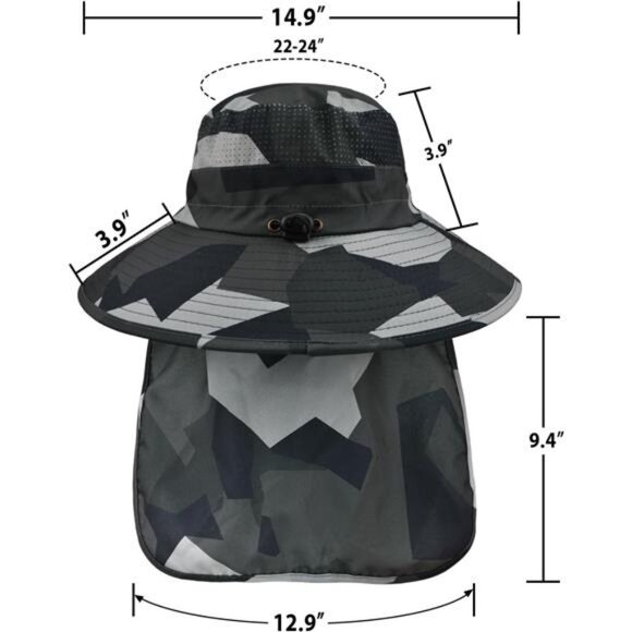 Sun Hats Wide Brim Bucket Hats Camo - Picture 6 of 6